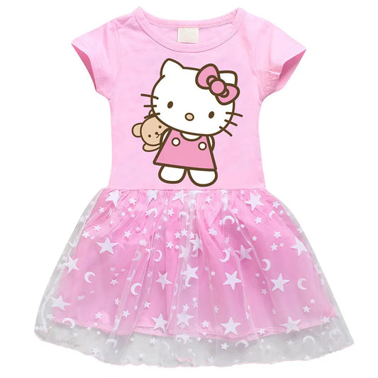 Hello Kitty Children's Clothing  Pure Cotton Fashion Princess Skirt