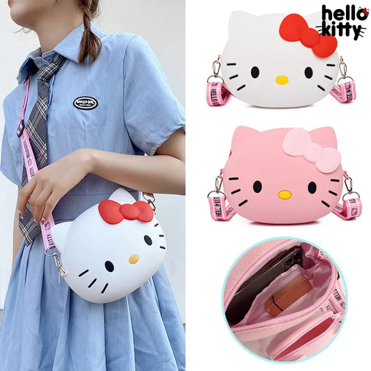 Hello Kitty Crossbody Bag For Women Kawaii Messenger Bag Travel 3d Shoulder Bag Small Purse Phone Bag 12cm and 20cm